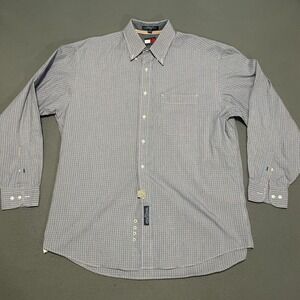 Tommy Hilfiger Blue Men's Button Down Long Sleeve Business Shirt 16 1/2 34-35 L
